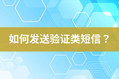 如何发送验证类短信？