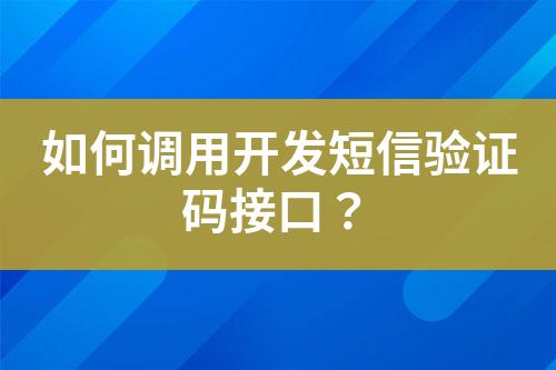 如何调用开发短信验证码接口？