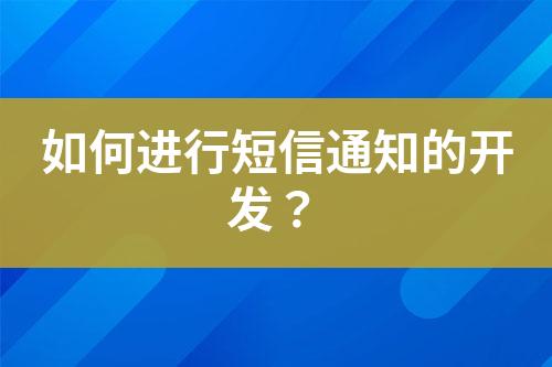 如何进行短信通知的开发？