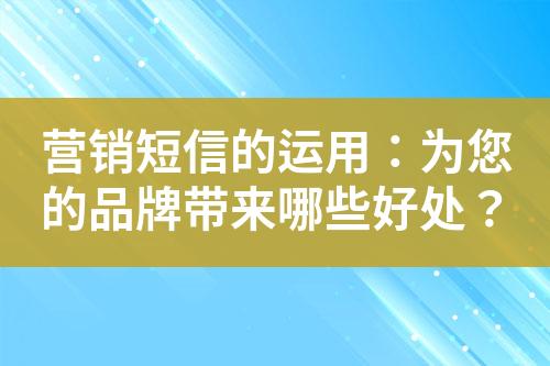 营销短信的运用：为您的品牌带来哪些好处？